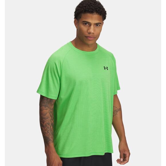 NWT Under Armour UA Tech Textured Men's Short Sleeve in Cyber Green size Large - Picture 1 of 6